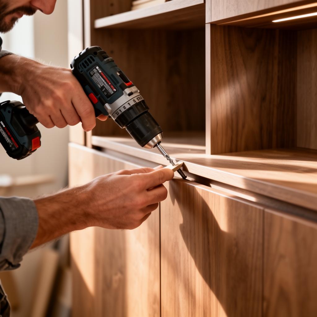 Präzise Handarbeit bei der Möbelmontage